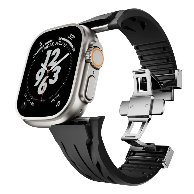 Double Snap Button Rubber Band For Apple Watch