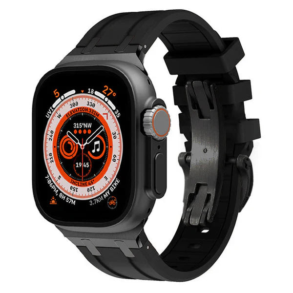 Thick Silicone Band With Titanium Adapter For Apple Watch