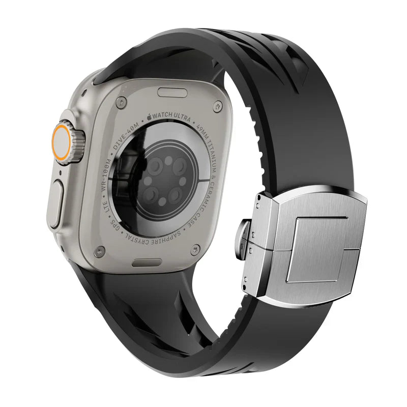 Double Snap Button Rubber Band For Apple Watch