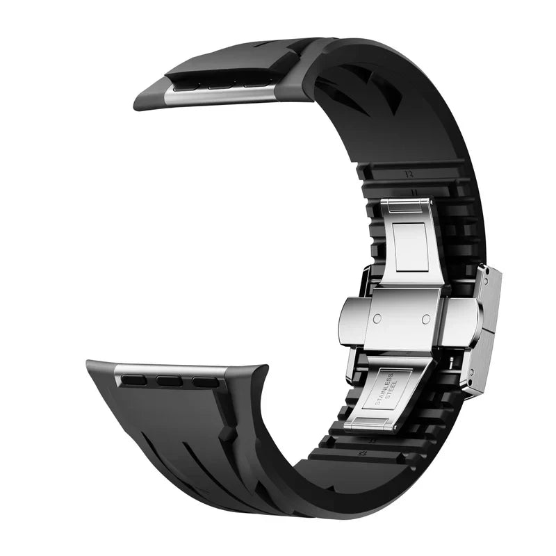 Double Snap Button Rubber Band For Apple Watch
