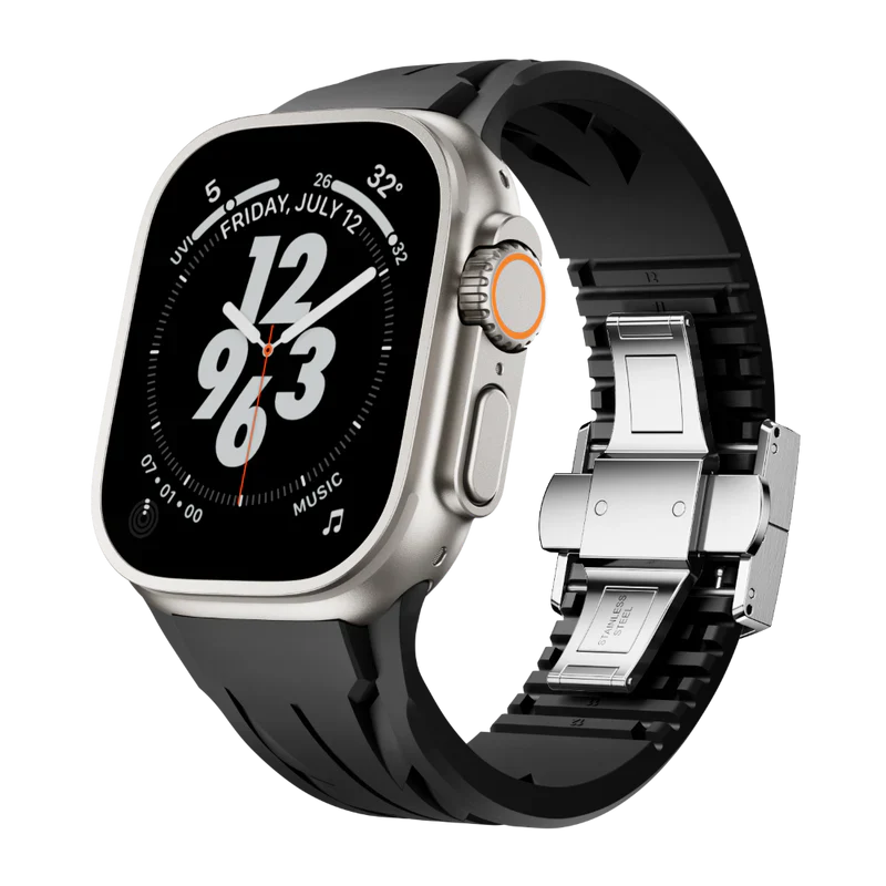 Double Snap Button Rubber Band For Apple Watch