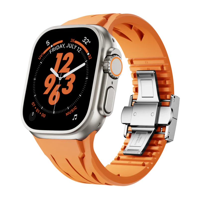 Double Snap Button Rubber Band For Apple Watch