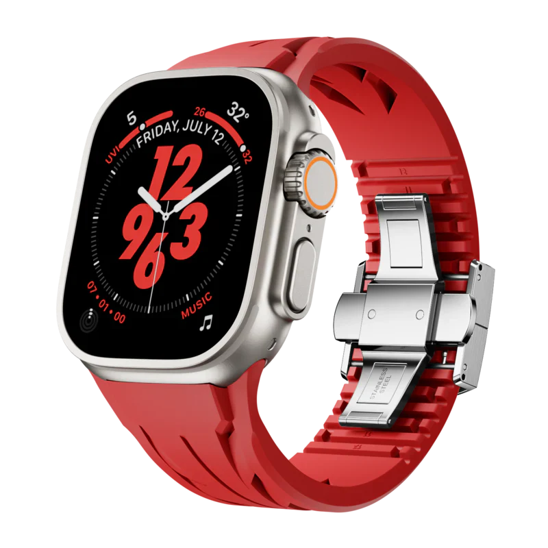 Double Snap Button Rubber Band For Apple Watch