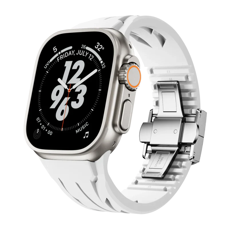 Double Snap Button Rubber Band For Apple Watch