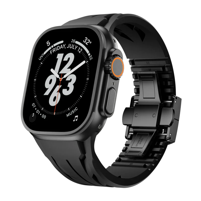 Double Snap Button Rubber Band For Apple Watch