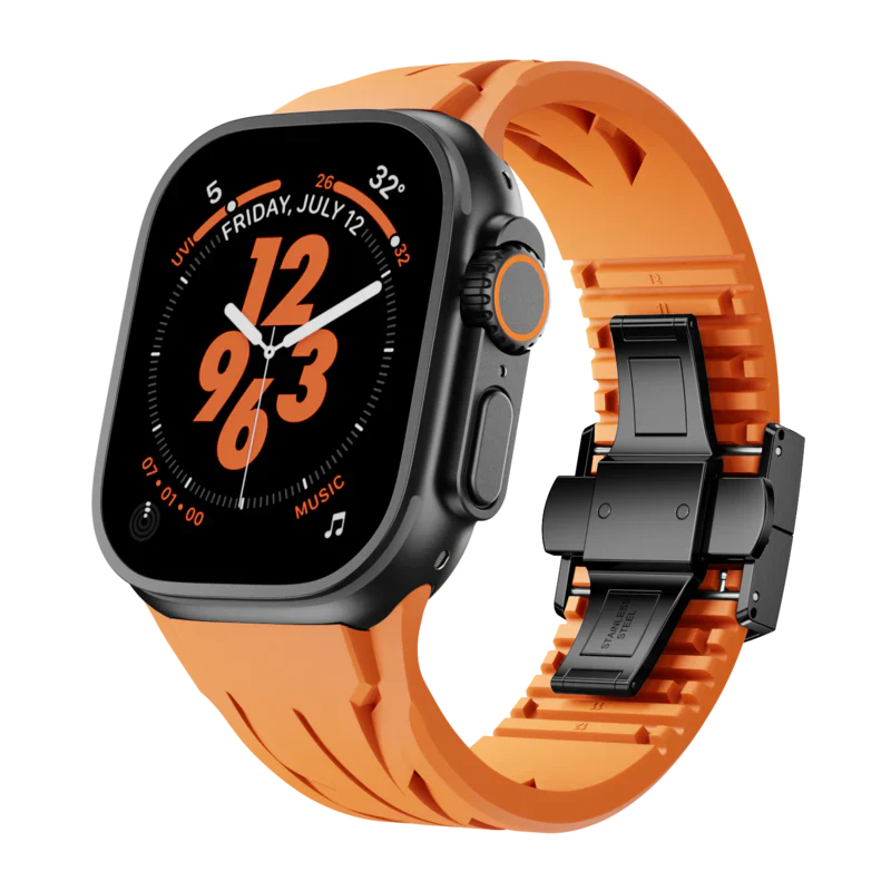 Double Snap Button Rubber Band For Apple Watch
