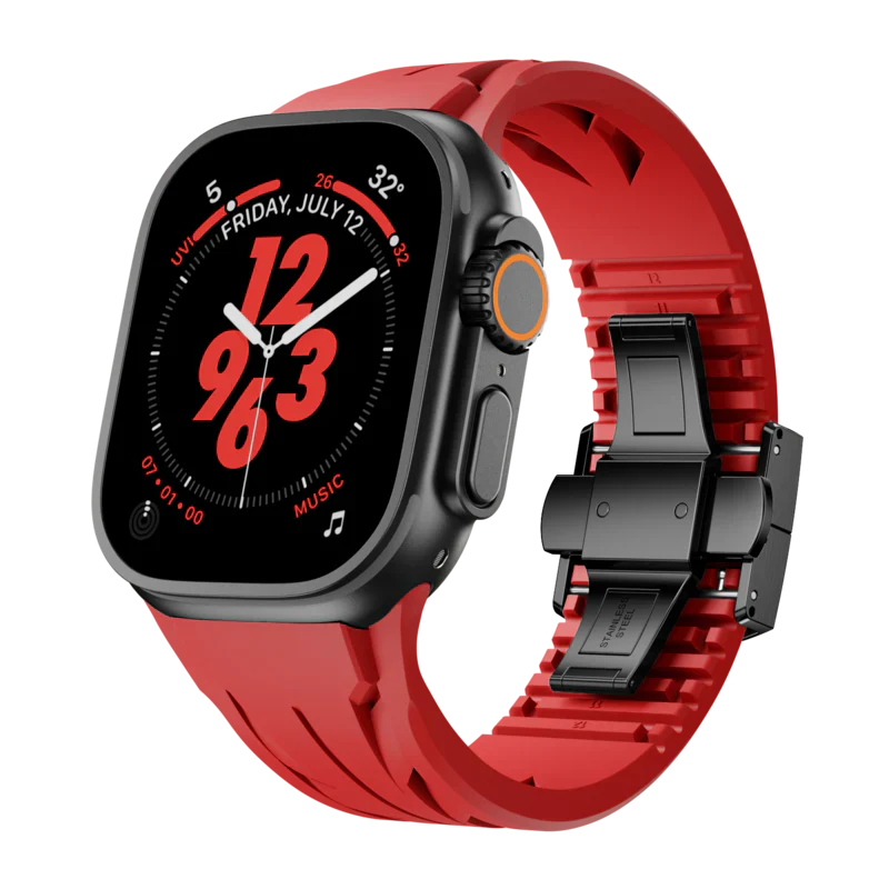 Double Snap Button Rubber Band For Apple Watch