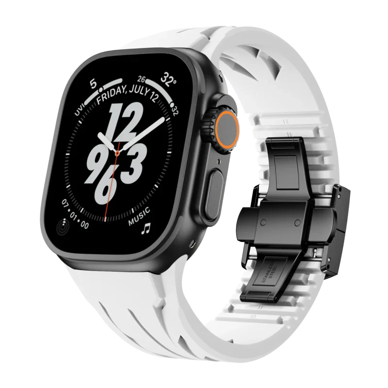 Double Snap Button Rubber Band For Apple Watch