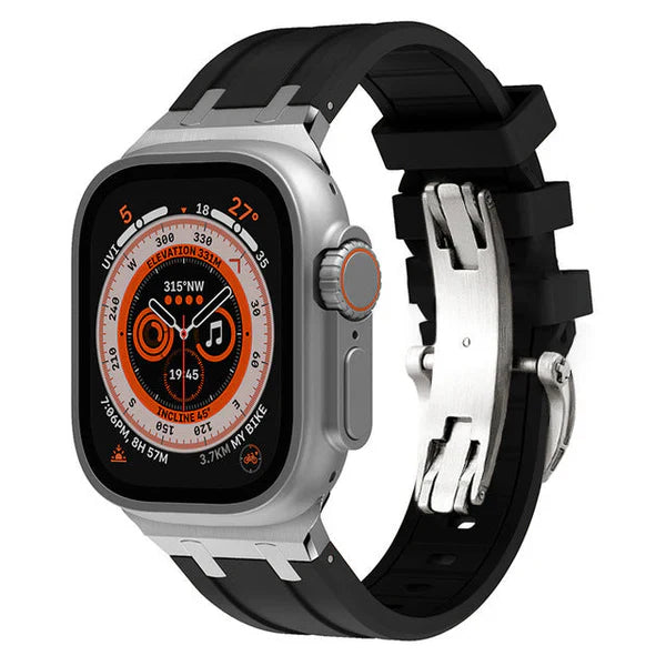 Thick Silicone Band With Titanium Adapter For Apple Watch