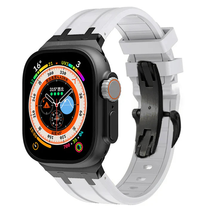 Thick Silicone Band With Titanium Adapter For Apple Watch