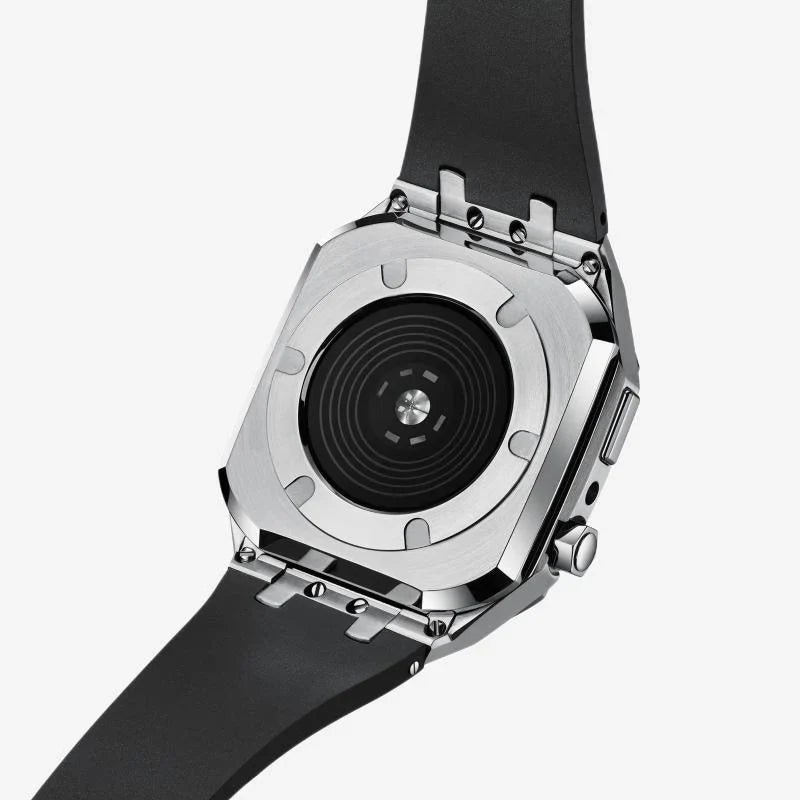 AP9006 Silicone Band Stainless Steel Case Retrofit Kit For Apple Watch.