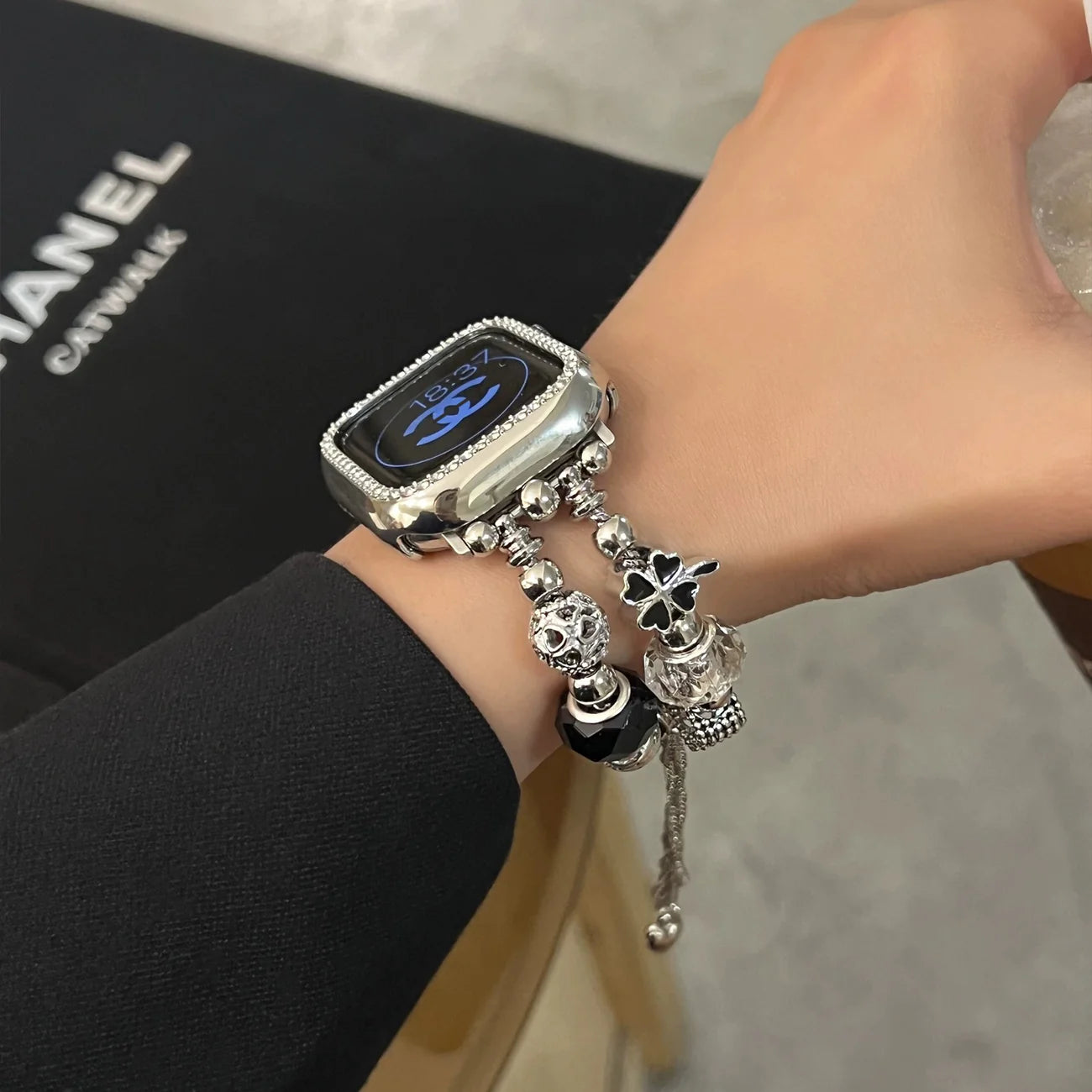 Luxury Punk Beaded Apple Watch Strap