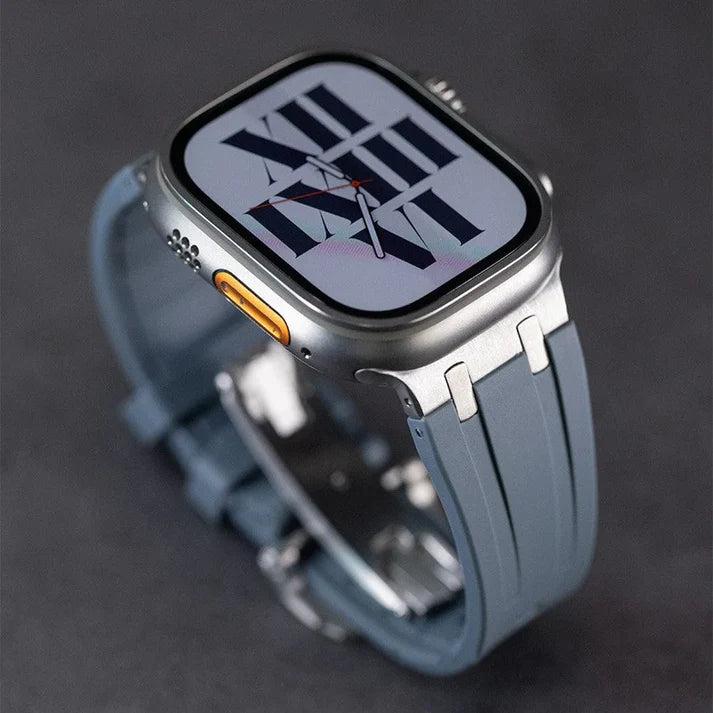 Thick Silicone Band With Titanium Adapter For Apple Watch