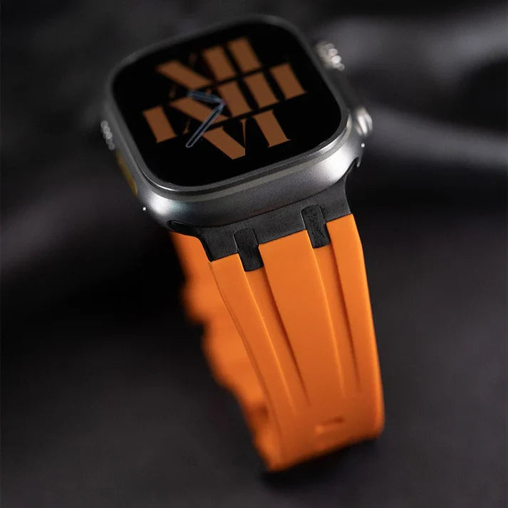 Thick Silicone Band With Titanium Adapter For Apple Watch