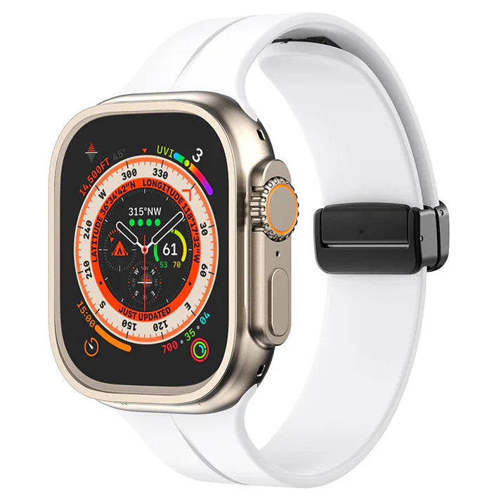 Simple Silicone Magnetic Folding Band For Apple Watch