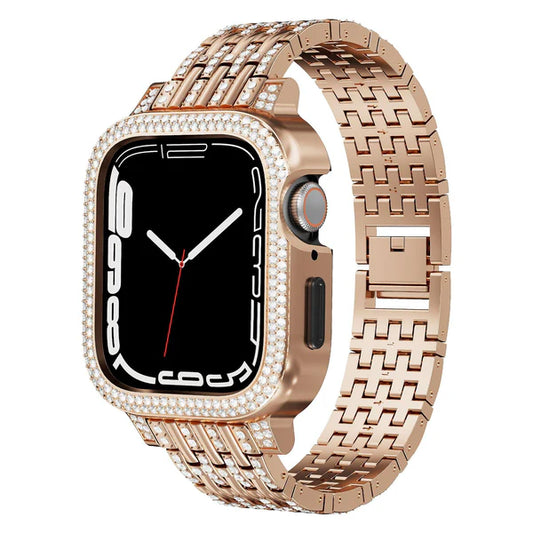 Bling Diamond Case with Sparkle Band for Apple Watch9/8/7 (41mm/45mm)