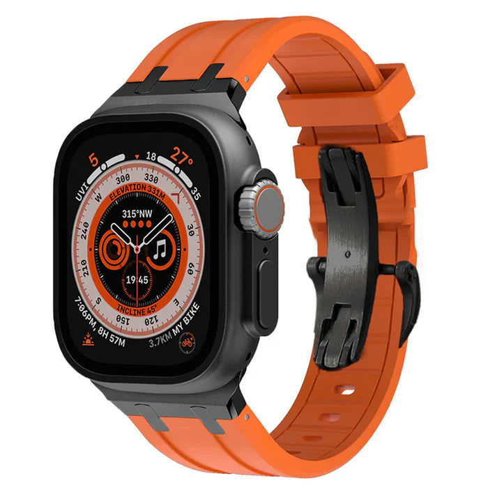 Thick Silicone Band With Titanium Adapter For Apple Watch