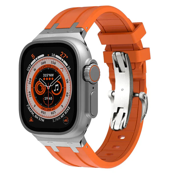 Thick Silicone Band With Titanium Adapter For Apple Watch