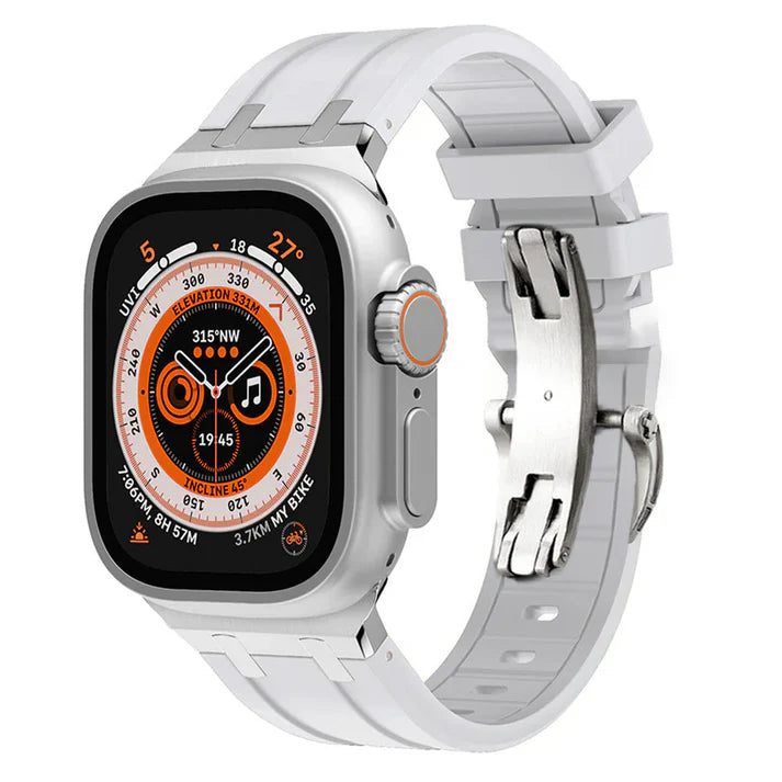 Thick Silicone Band With Titanium Adapter For Apple Watch