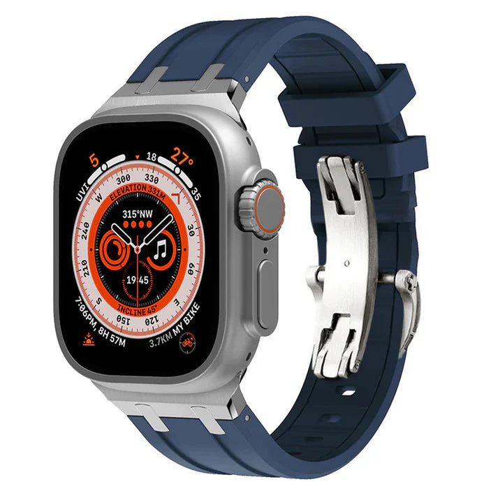 Thick Silicone Band With Titanium Adapter For Apple Watch
