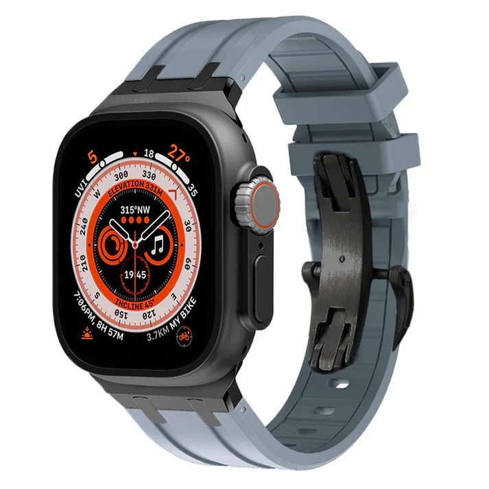 Thick Silicone Band With Titanium Adapter For Apple Watch