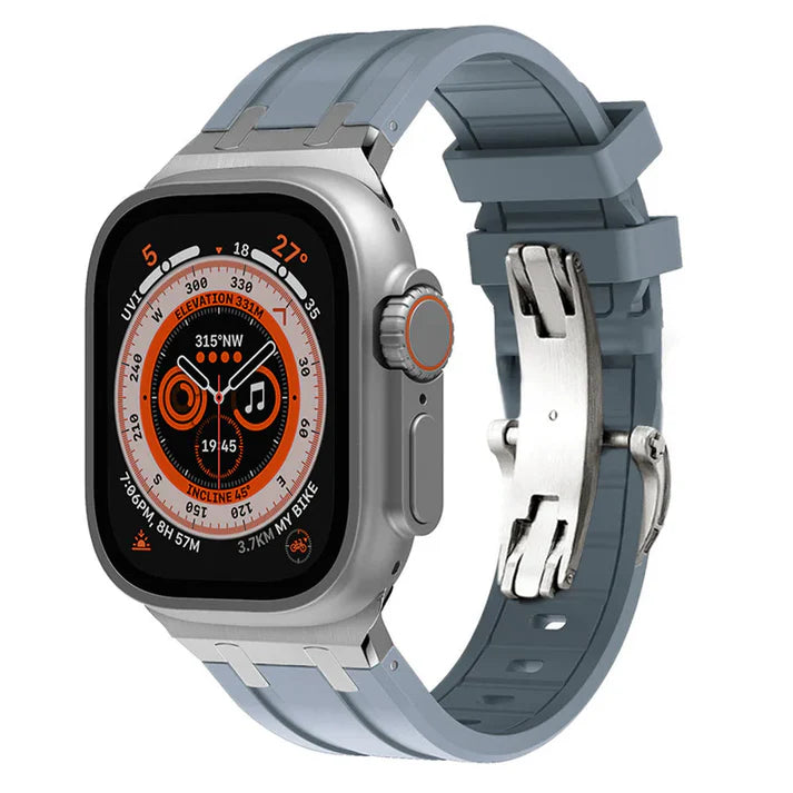Thick Silicone Band With Titanium Adapter For Apple Watch