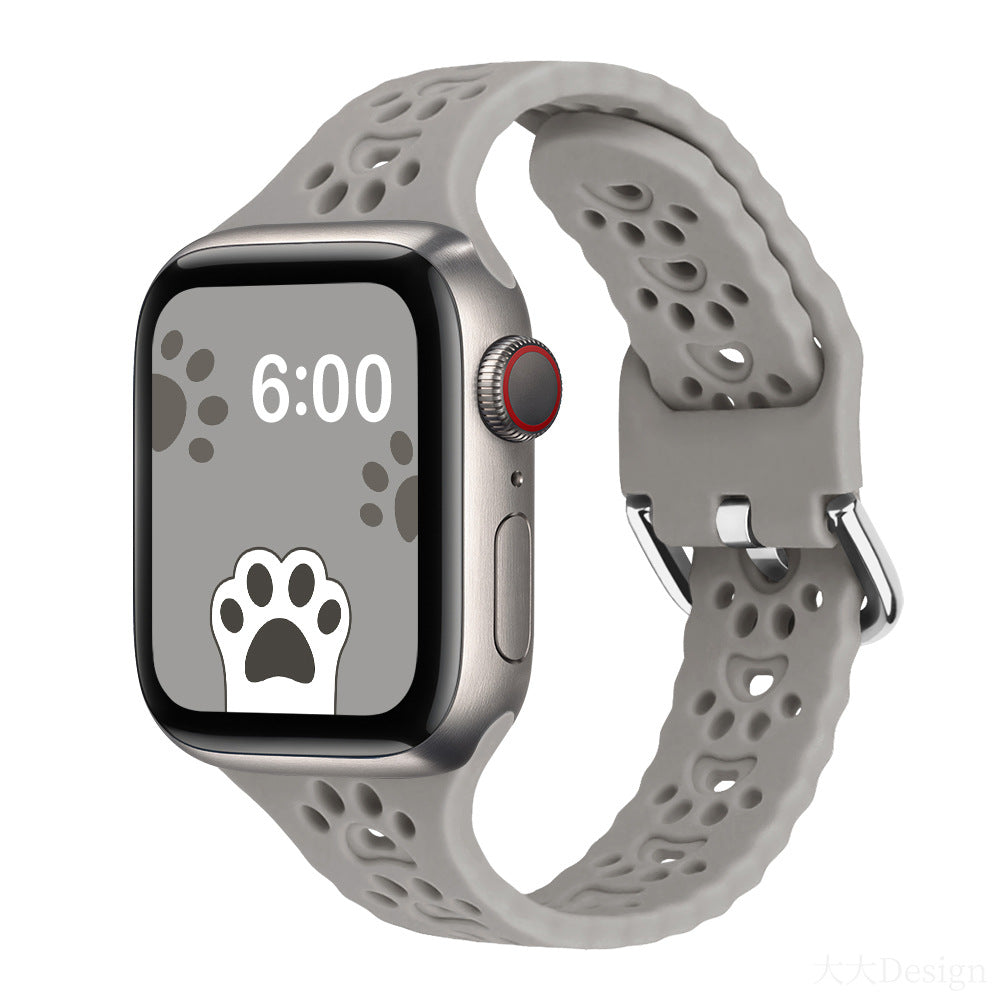 Paw Cutout Silicone Band for Apple Watch — Gray