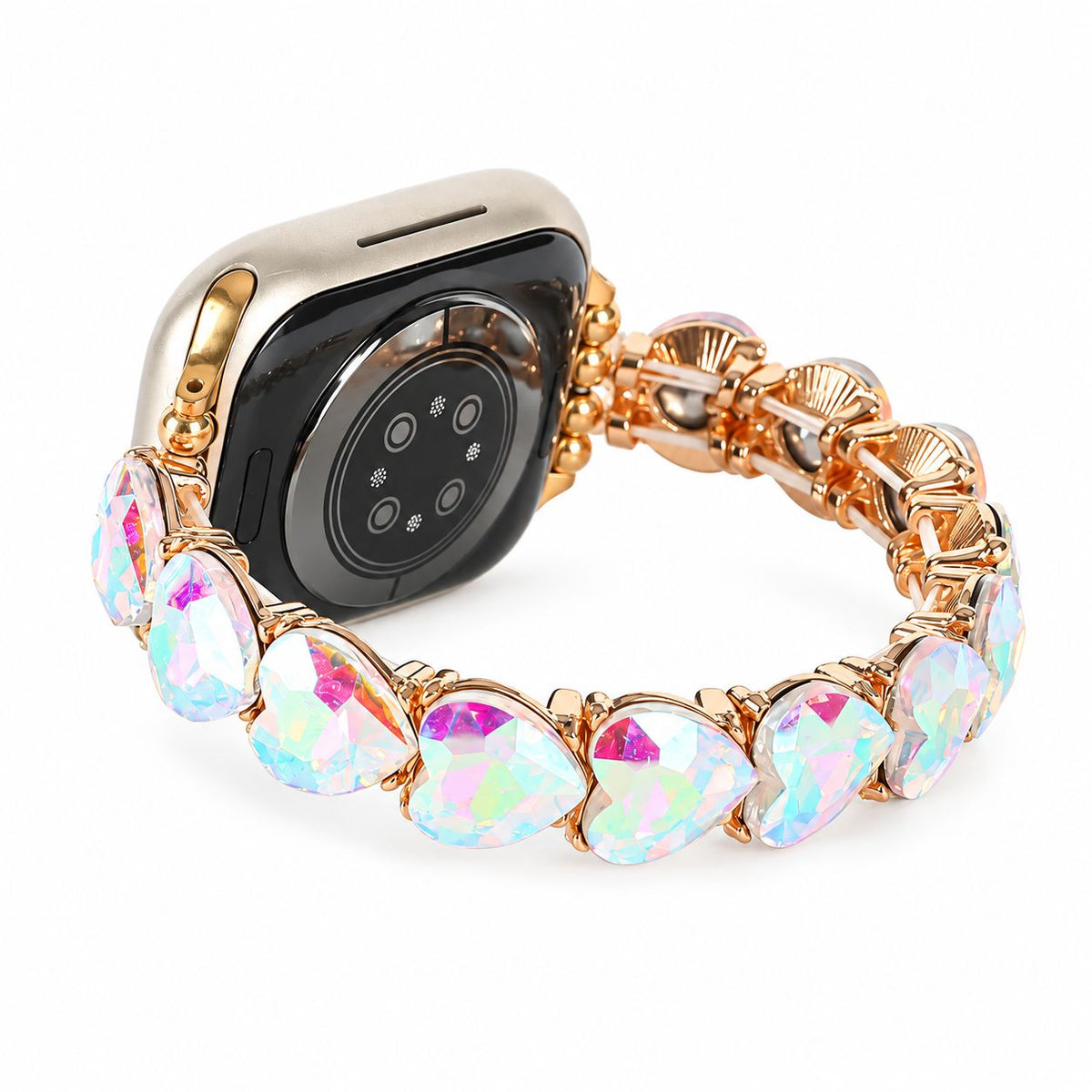 iBandGear Aurora Crystal Heart Bracelet Band for Apple Watch - Gold