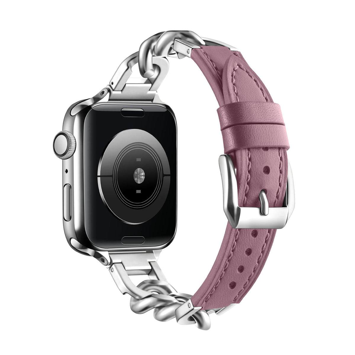 iBandGear Chain Link Leather Band for Apple Watch - Dusty Rose