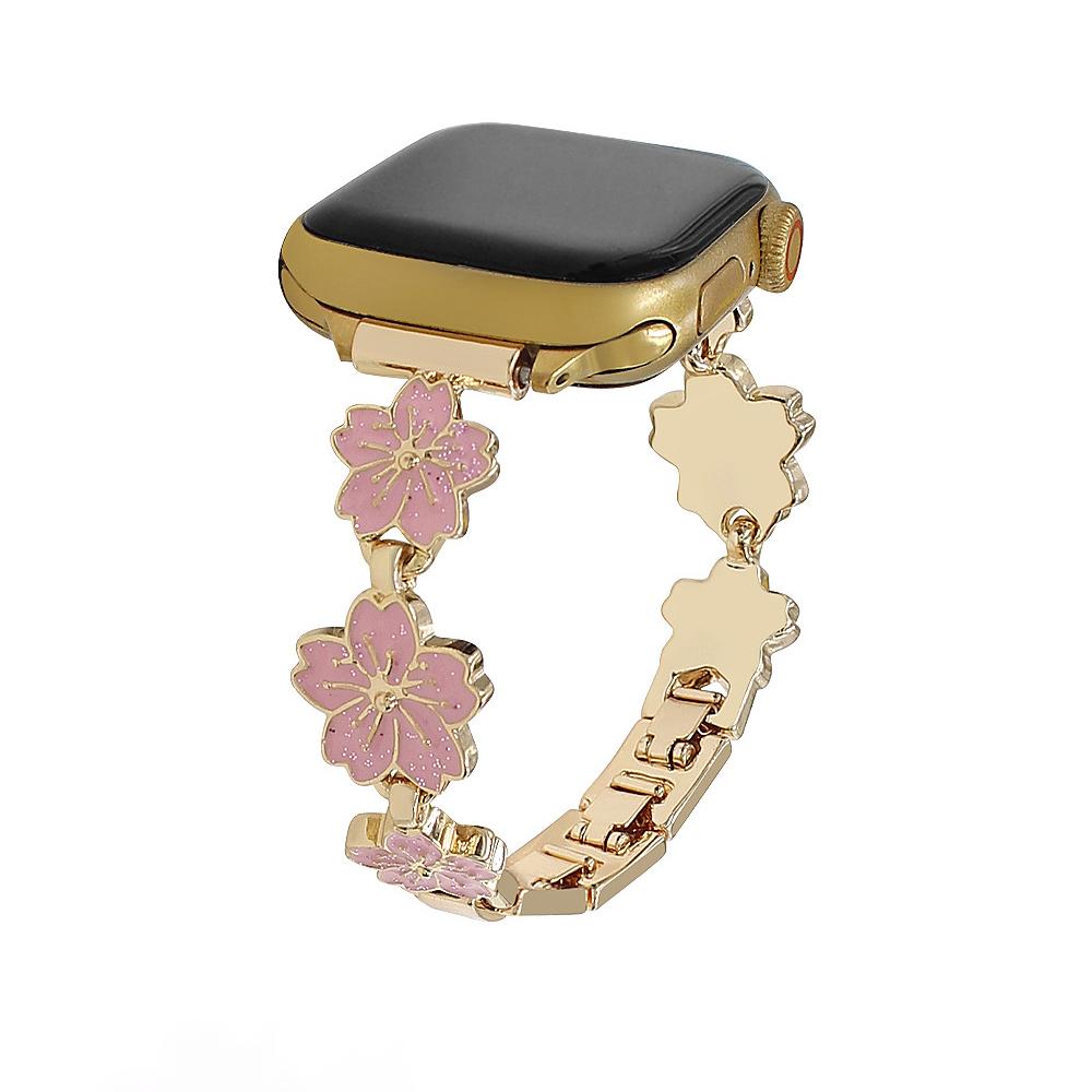 iBandGear Enamel Cherry Blossom Metal Band for Apple Watch - Pink