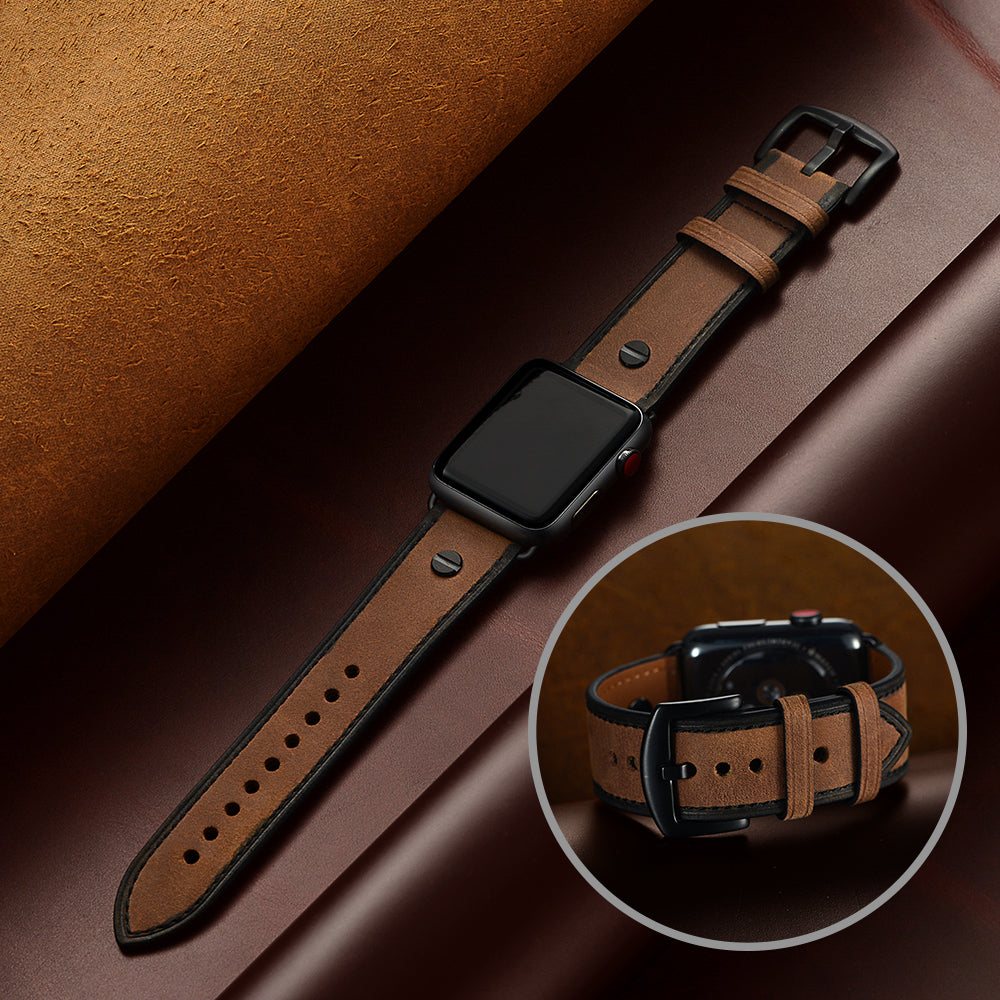 iBandGear Full Grain Leather Apple Watch Vintage One-Pin Strap - detail 7