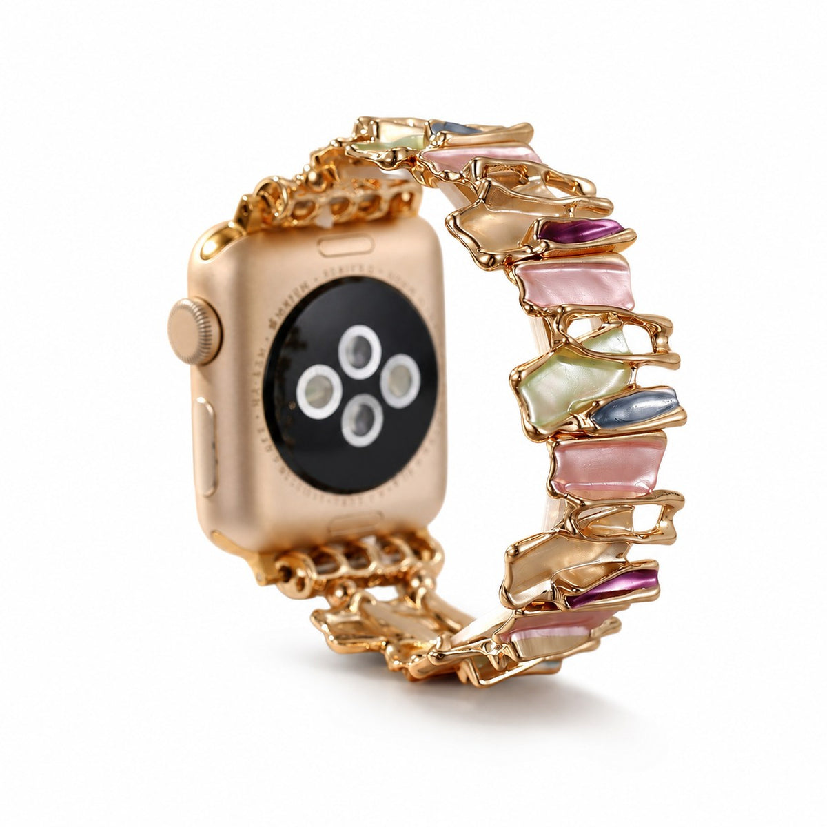 iBandGear Irregular Metal Stretch Bracelet Band for Apple Watch - Pink