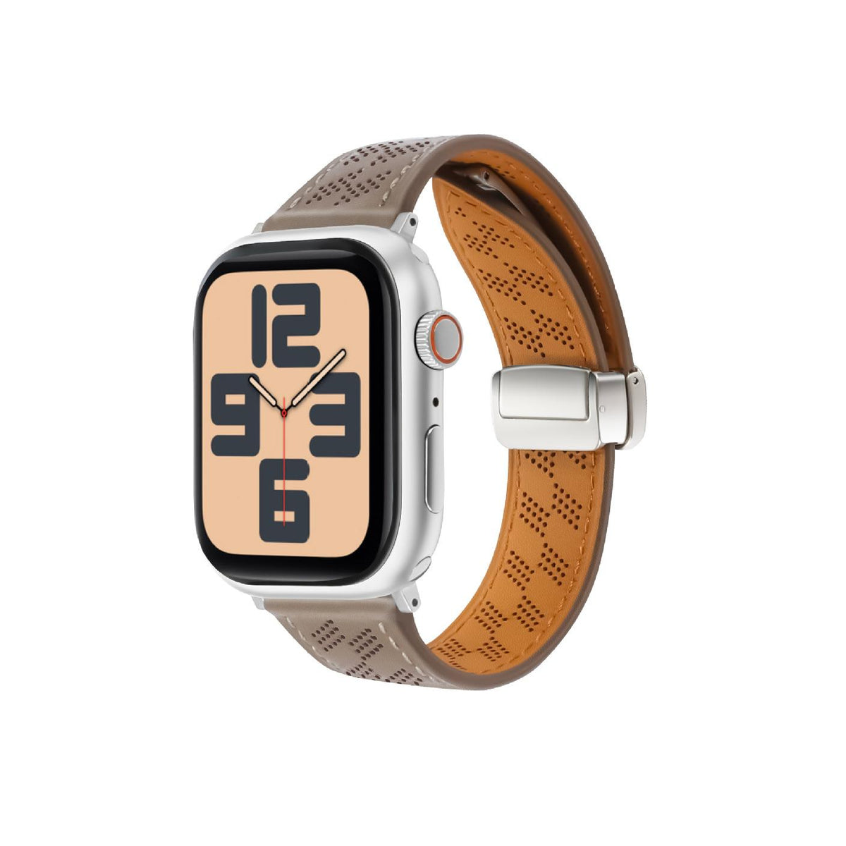iBandGear Magnetic Perforated Leather Band for Apple Watch - Taupe