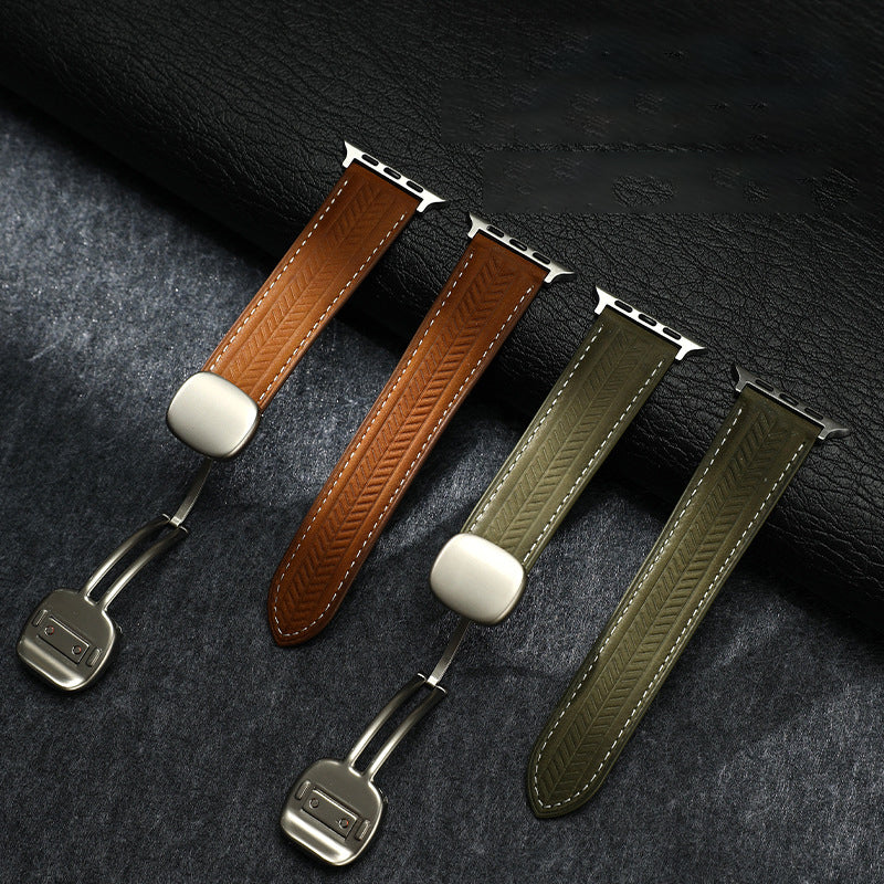 iBandGear Magnetic Wheat-Pattern Genuine Leather Band for Apple Watch - detail 13