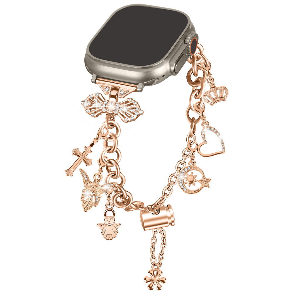 iBandGear Rhinestone Charm Chain Band for Apple Watch - Rose Gold