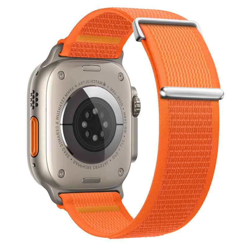 iBandGear Two-Piece Nylon Loop Band for Apple Watch with Metal End - Alpine Orange