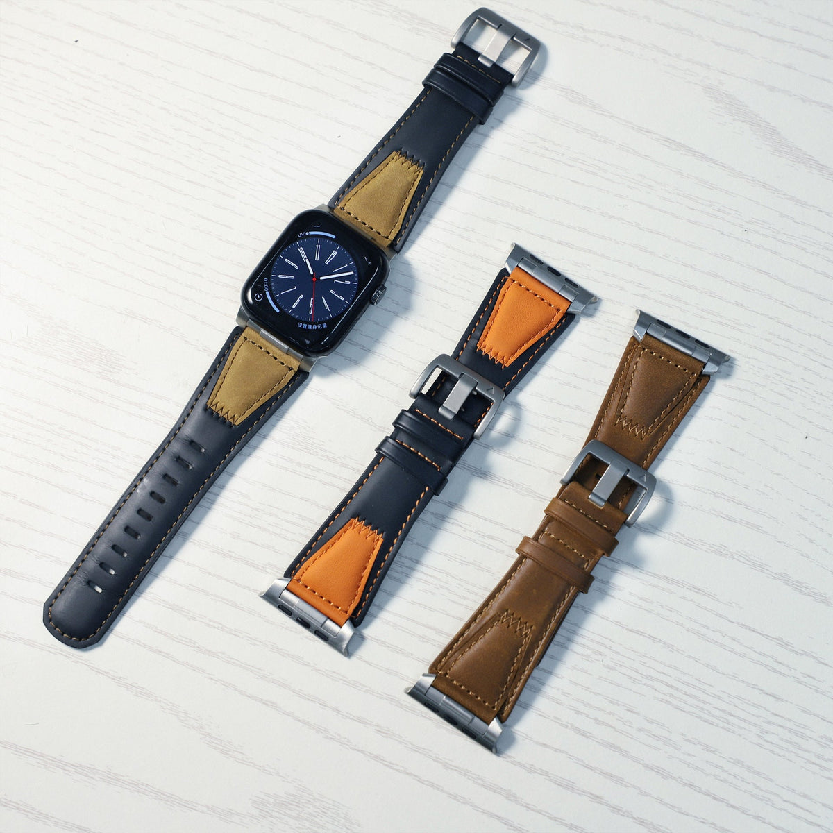 iBandGear Two Tone Leather Band for Apple Watch Signature Stitch Design - detail 5