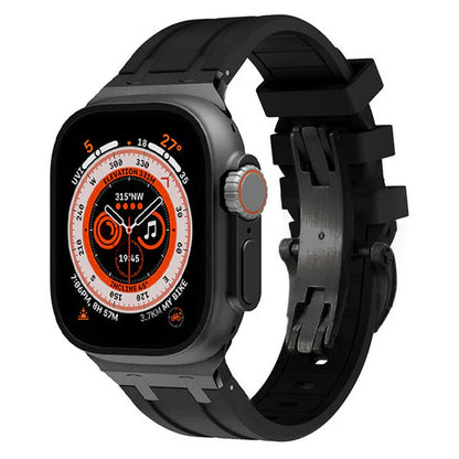 Thick Silicone Band With Titanium Adapter For Apple Watch