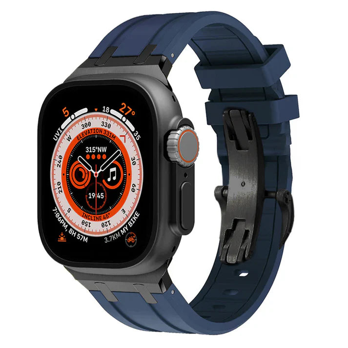 Thick Silicone Band With Titanium Adapter For Apple Watch