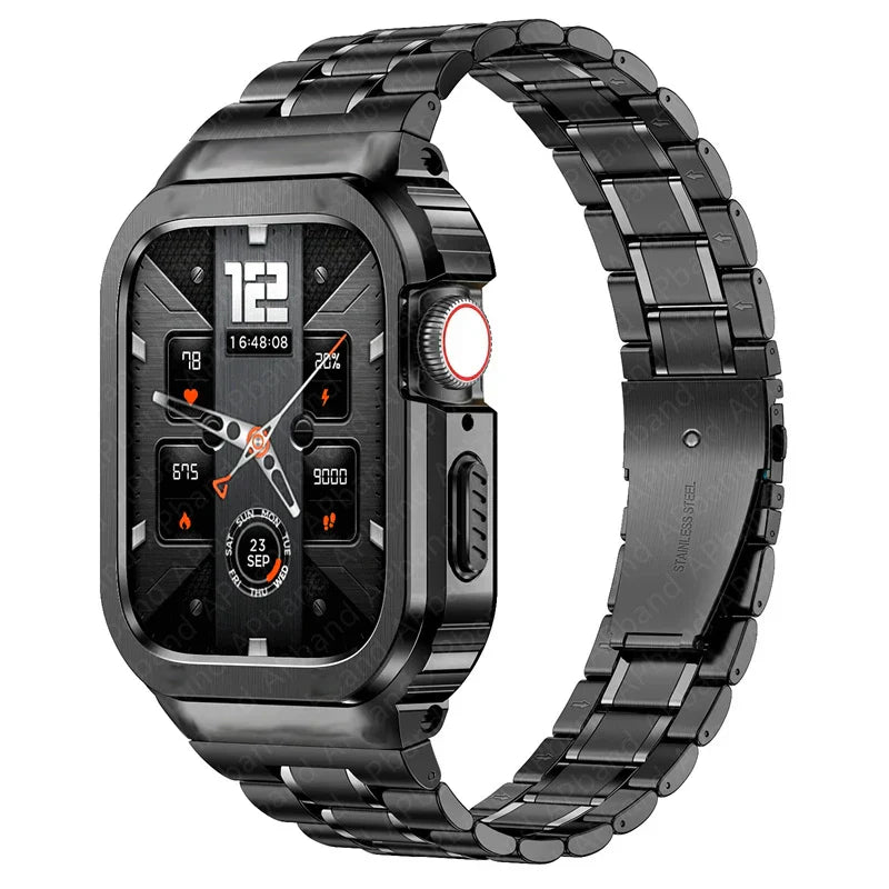 Stainless Steel Band With Case For Apple Watch.