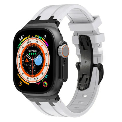 Thick Silicone Band With Titanium Adapter For Apple Watch