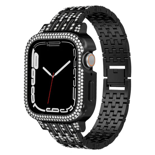 Bling Diamond Case with Sparkle Band for Apple Watch9/8/7 (41mm/45mm)
