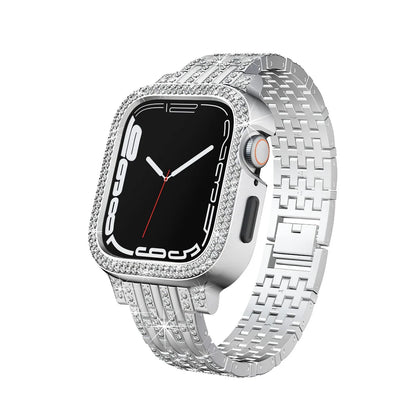 Bling Diamond Case with Sparkle Band for Apple Watch9/8/7 (41mm/45mm)