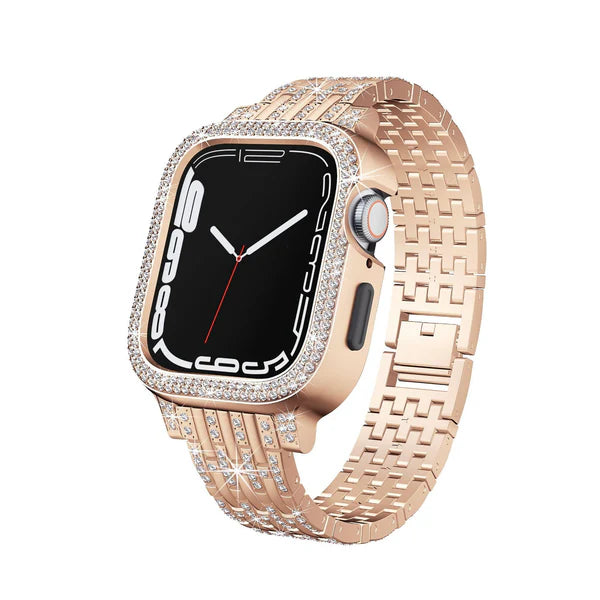 Bling Diamond Case with Sparkle Band for Apple Watch9/8/7 (41mm/45mm)