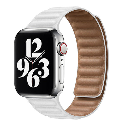 iBandGear Magnetic Leather Link Band - White