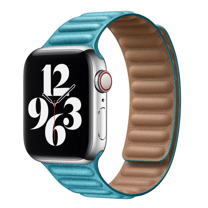 iBandGear Magnetic Leather Link Band - Lake Blue