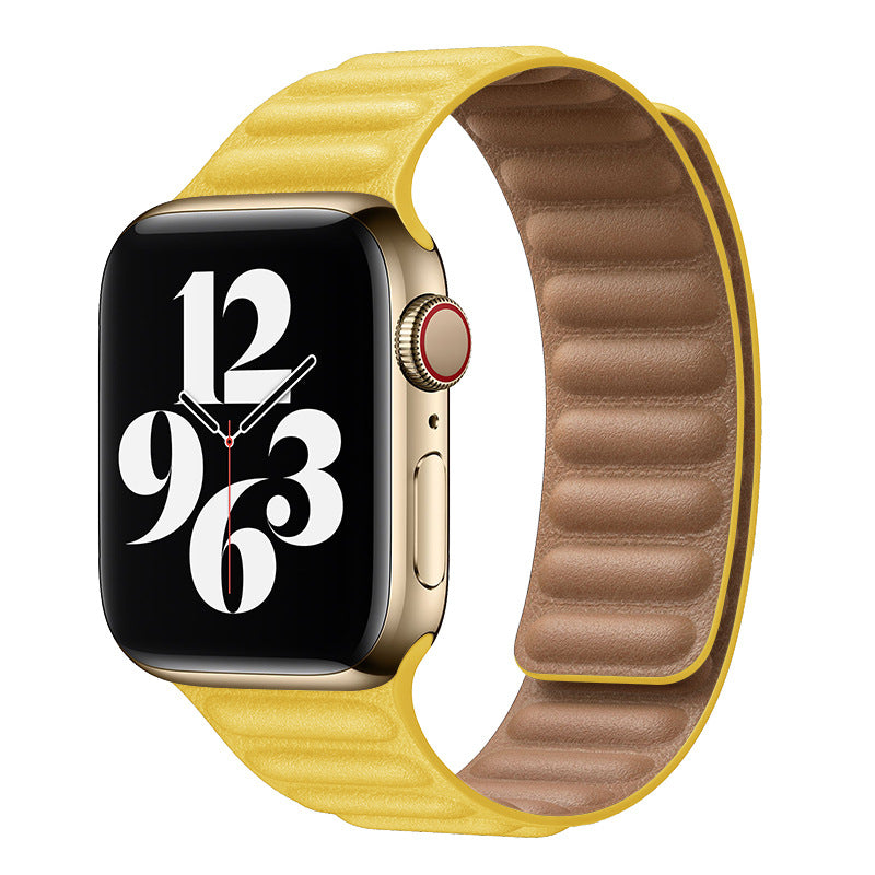 iBandGear Magnetic Leather Link Band - Yellow