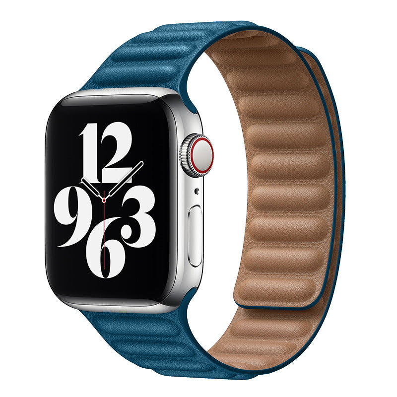 iBandGear Magnetic Leather Link Band - Cape Blue