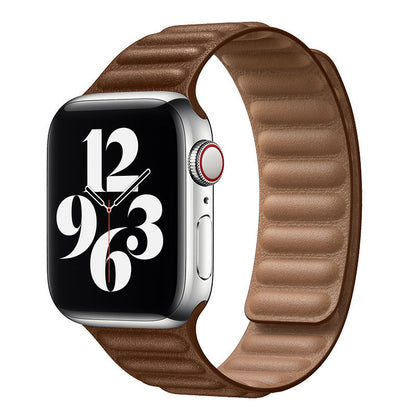 iBandGear Magnetic Leather Link Band - Dark Brown
