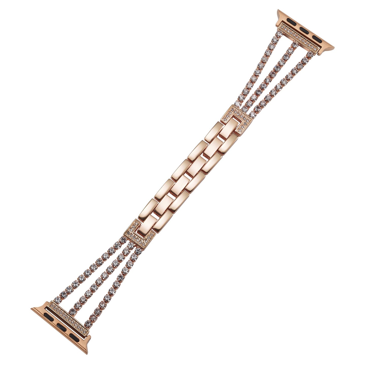 Triple Row Rhinestone Chain Metal Band for Apple Watch.
